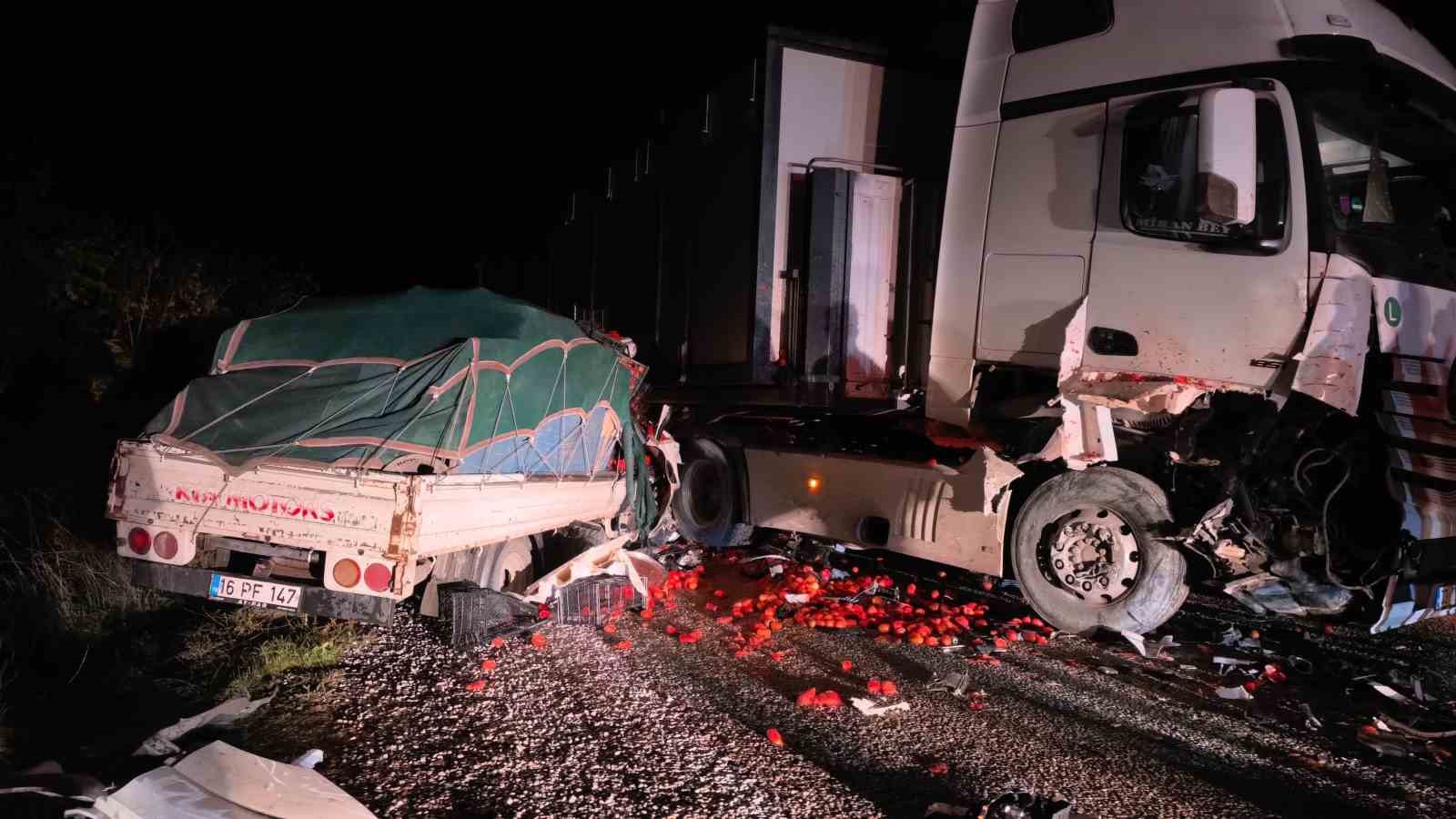 Tır ile kamyonet kafa kafaya çarpıştı: 2 ağır yaralı — görsel 1