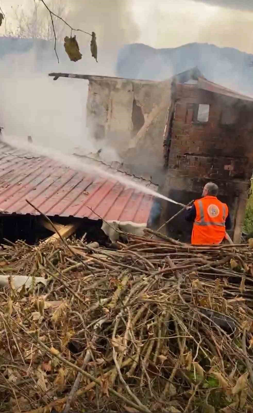 Uykusunda tek katlı evi küle döndü, camdan atlayarak canını kurtardı — görsel 1